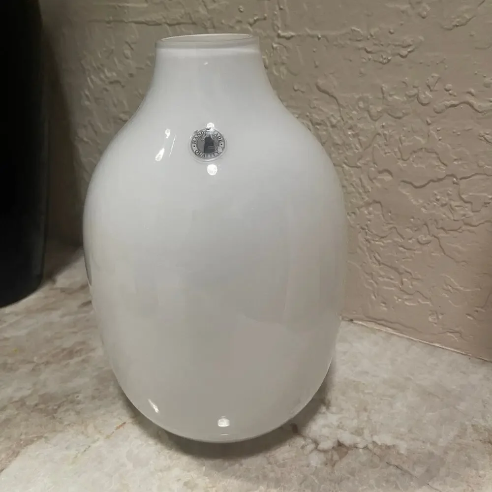Vase handblown glass IKEA white